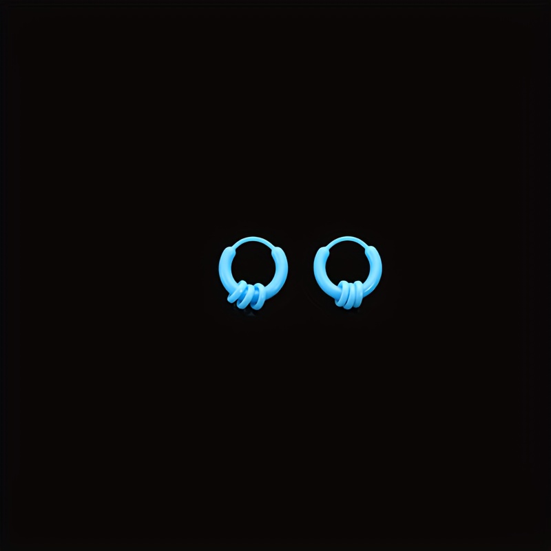 2 Pairs Dopamine Resin Earrings, Hypoallergenic Ear Cuffs